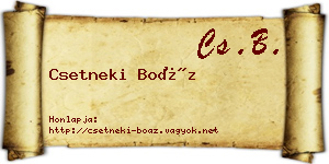 Csetneki Boáz névjegykártya